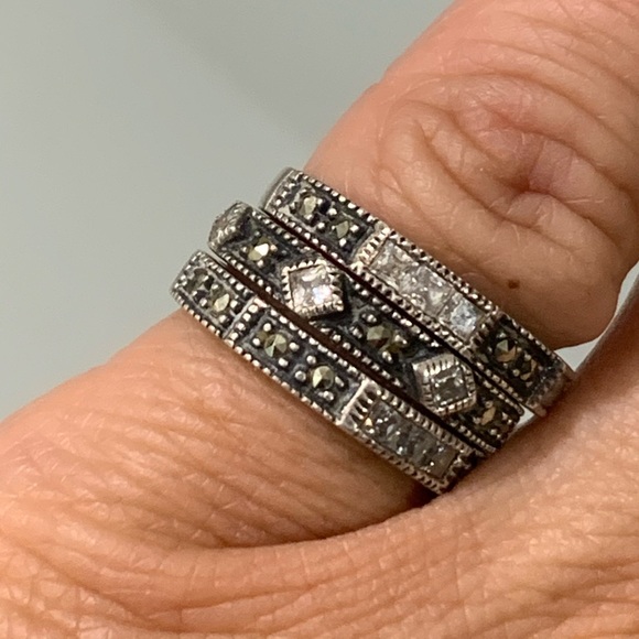 Judith Jack Stacked Rings .925 Sterling Silver